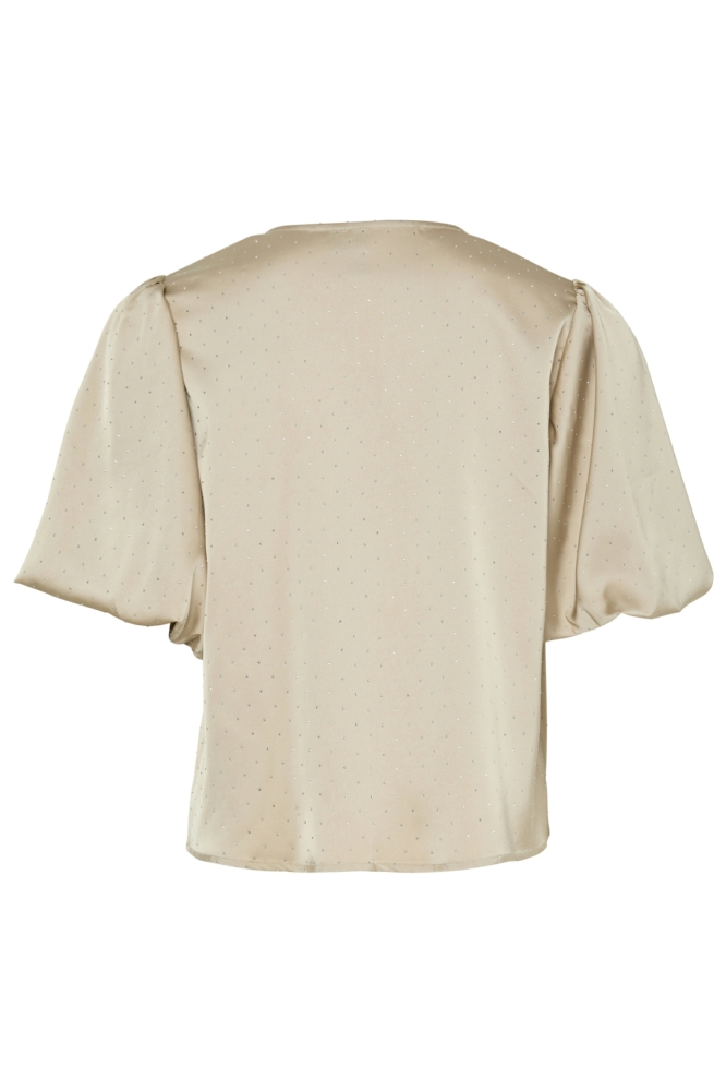 PCFAYA 2/4 V-NECK TOP D2D WVN FSY 17162525 SILVER GRAY/ SILVER STU